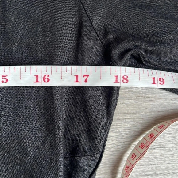 NWT Anthropologie Stateside Vivienne Linen Midi Dress In Black - Picture 7 of 8